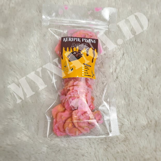 

MYNANA KERIPIK PISANG LUMER STRAWBERY KEMASAN 55 GRAM UKURAN PLASTIK 10X17