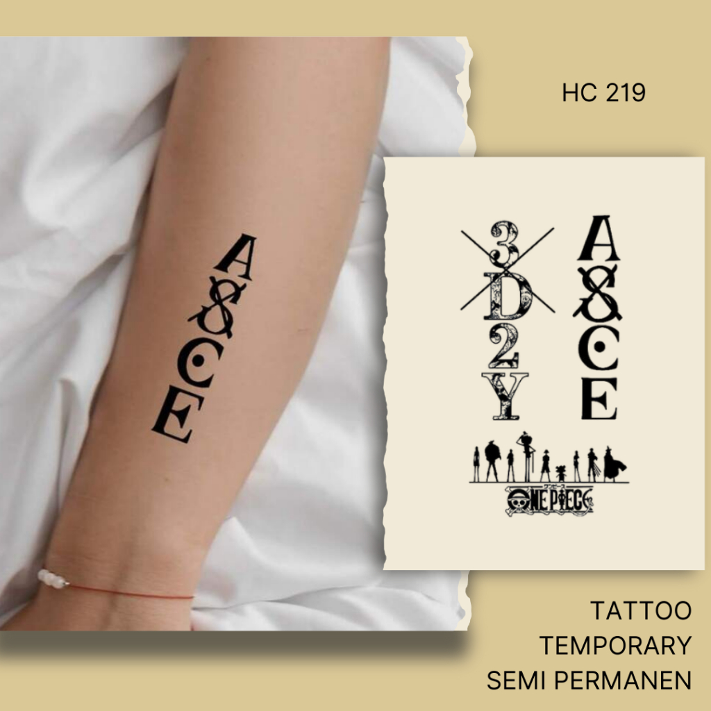 TATTOO TEMPORARY SEMI PERMANEN HC-219 tato temporer kualitas premium fruit ink waterproof motif one 