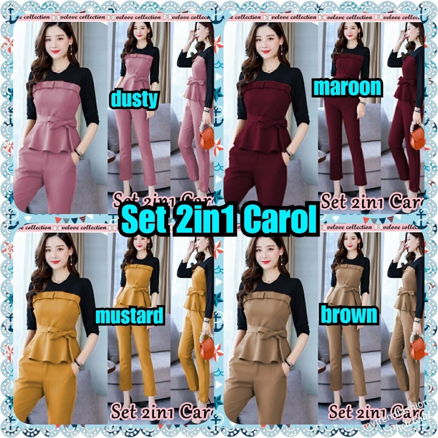 Baju Setelan Wanita Model Korea Terbaru Setelan Jumpsuit Annora Kekinian 2021