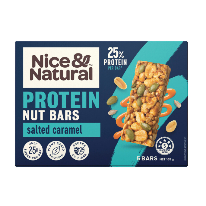 

Nice & Natural Salted Caramel Protein Nut Bars With 3 Superseeds 5 Pack | 165g
