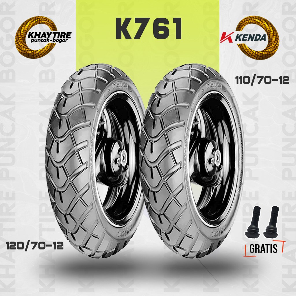 Sepasang Ban Vespa Matic - KENDA K761 110/70-12 & 120/70-12 Tubeless