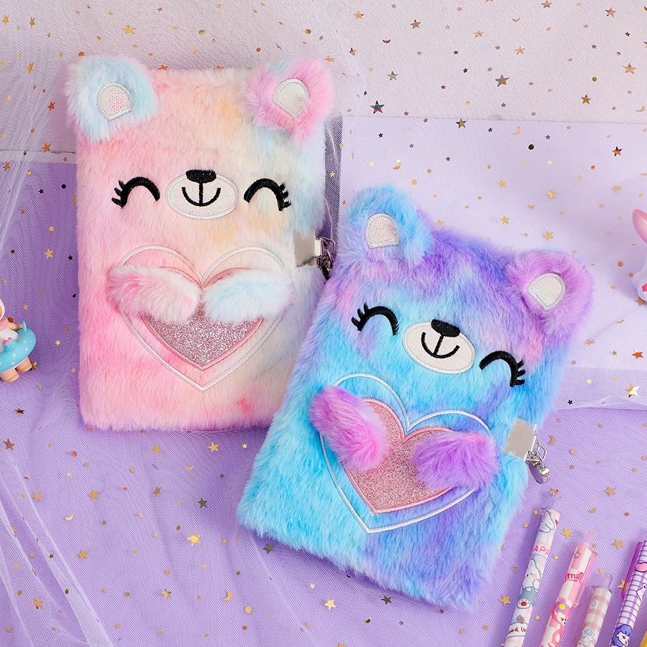 

KODE PRODUK ISVC9743 Ready Stock Buku Diary Gembok Bear Love Buku Tulis Harian Diary Bulu Original Import