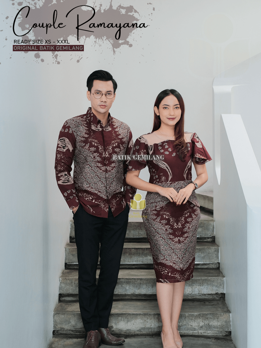 BATIK GEMILANG - Motif Ramayana Burgundy