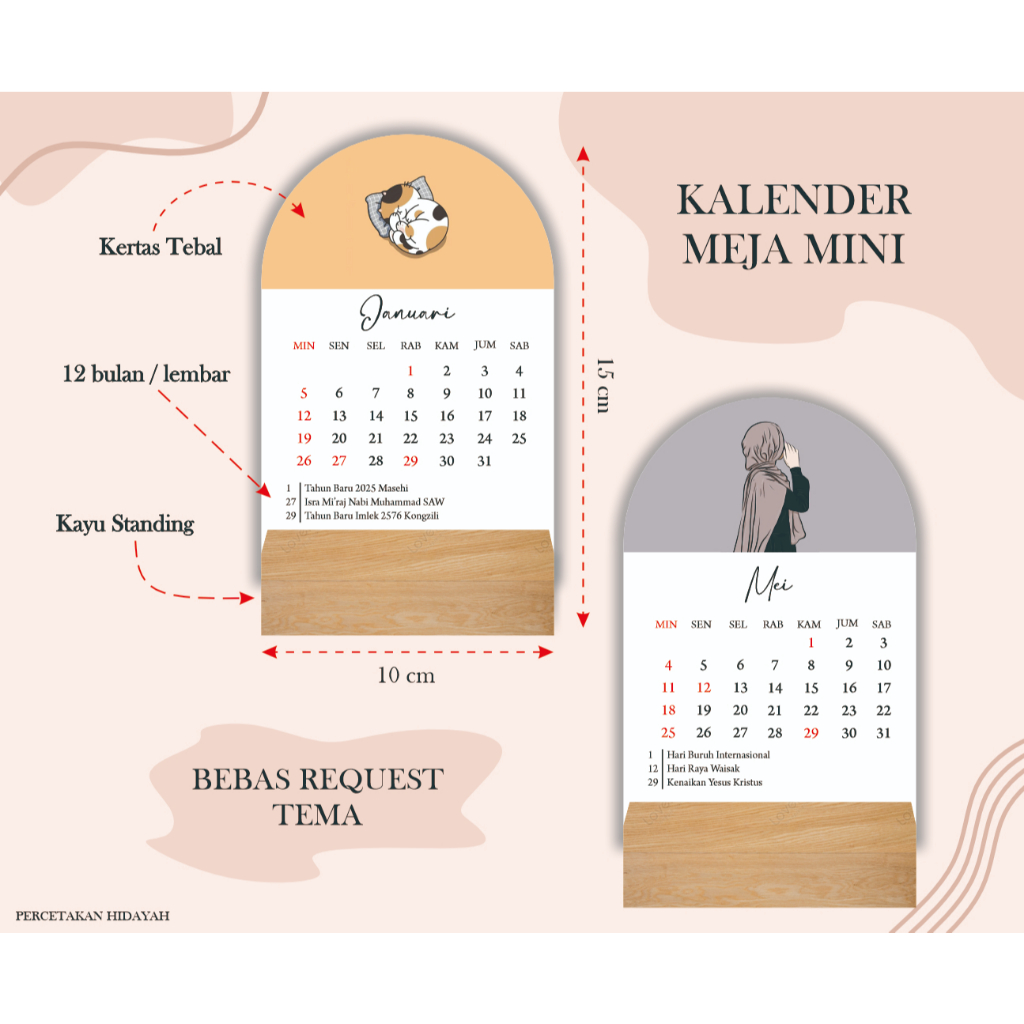 

Kalender Meja / Kalender standing mini