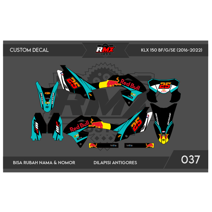 DECAL STICKER KLX BF (037) DEKAL STIKER KLX 150 G/SE/EXTREME/NEW FULLBODY 2016 2017 2018 2019 2020 2