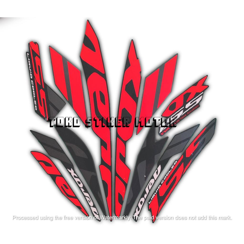 STRIPING STIKER LIST BODY MOTOR YAMAHA AEROX VVA 155 2019 2020 WARNA HITAM MERAH