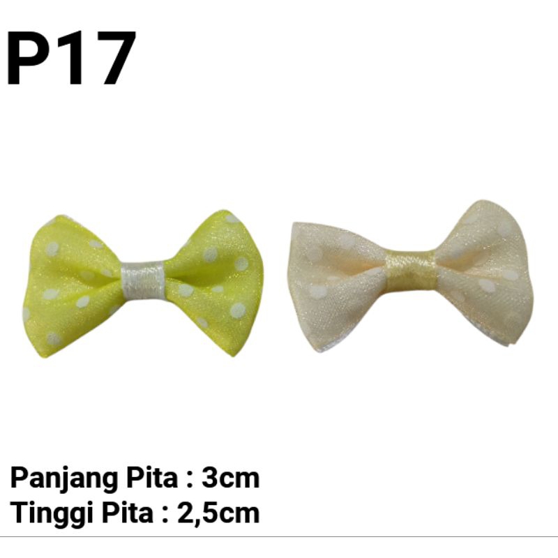 

[ 10pcs Mix ] Premium Pita Hias Pita Motif Hijau Cream Ribbon Bow
