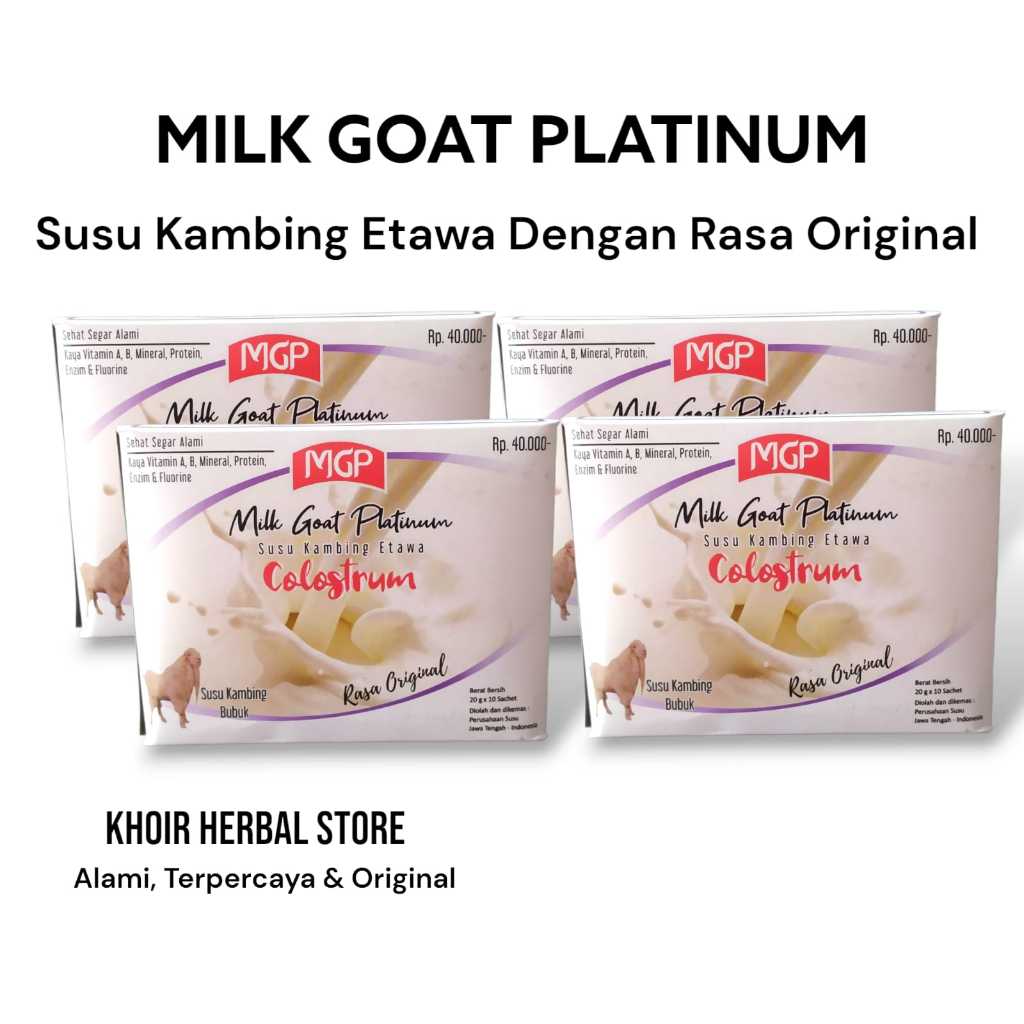 

Susu Kambing Etawa Platinum || Susu Pembersih Paru Paru & Atasi Masalah Pernafasan || Susu Rendah Gula, Rendah Lemak Manis Tanpa Gula 4 Box Isi 800gr