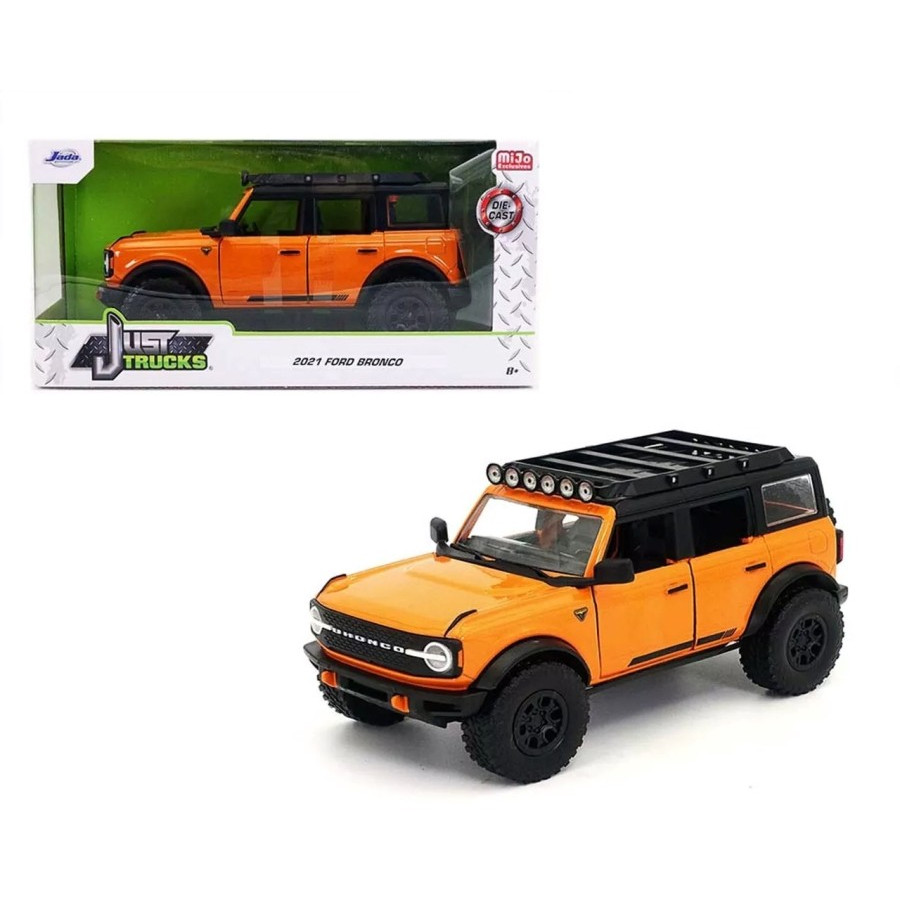 34289 - JADA 2021 FORD BRONCO ORANGE W/ ROOF RACK 1/24 JADA TOYS