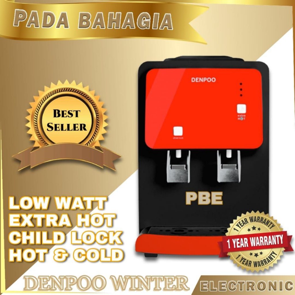 Dispenser Galon Atas Portable  Panas & Dingin Denpoo Winter Low Watt 190W
