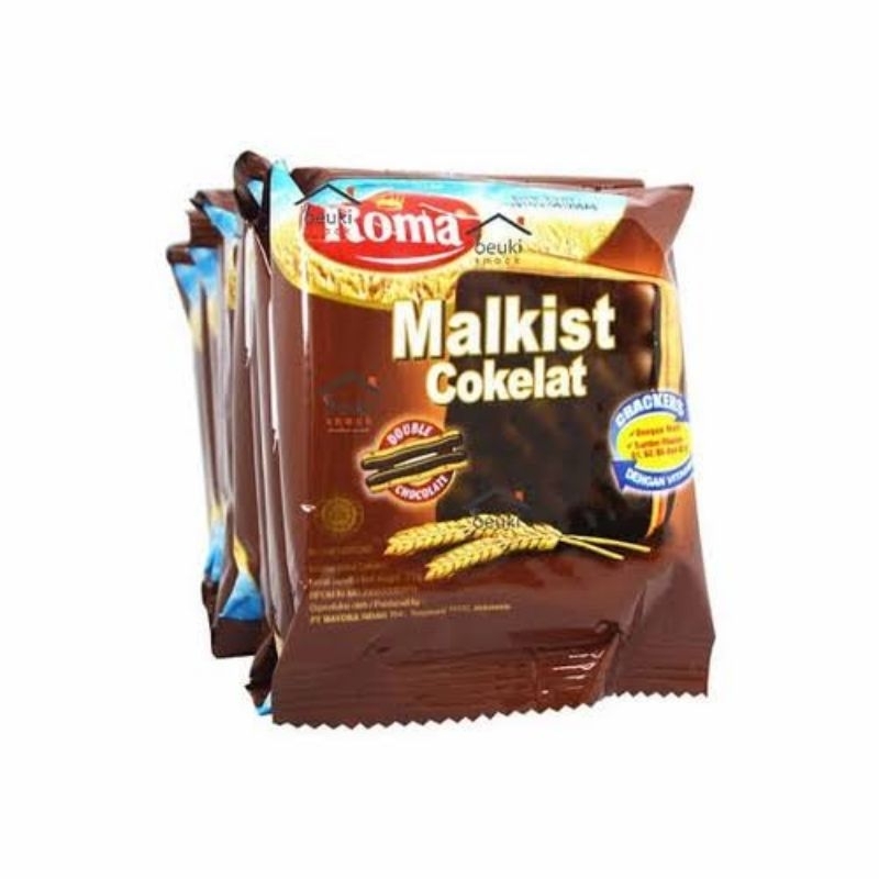 

Roma malkist coklat 1 renceng isi 10 pcs