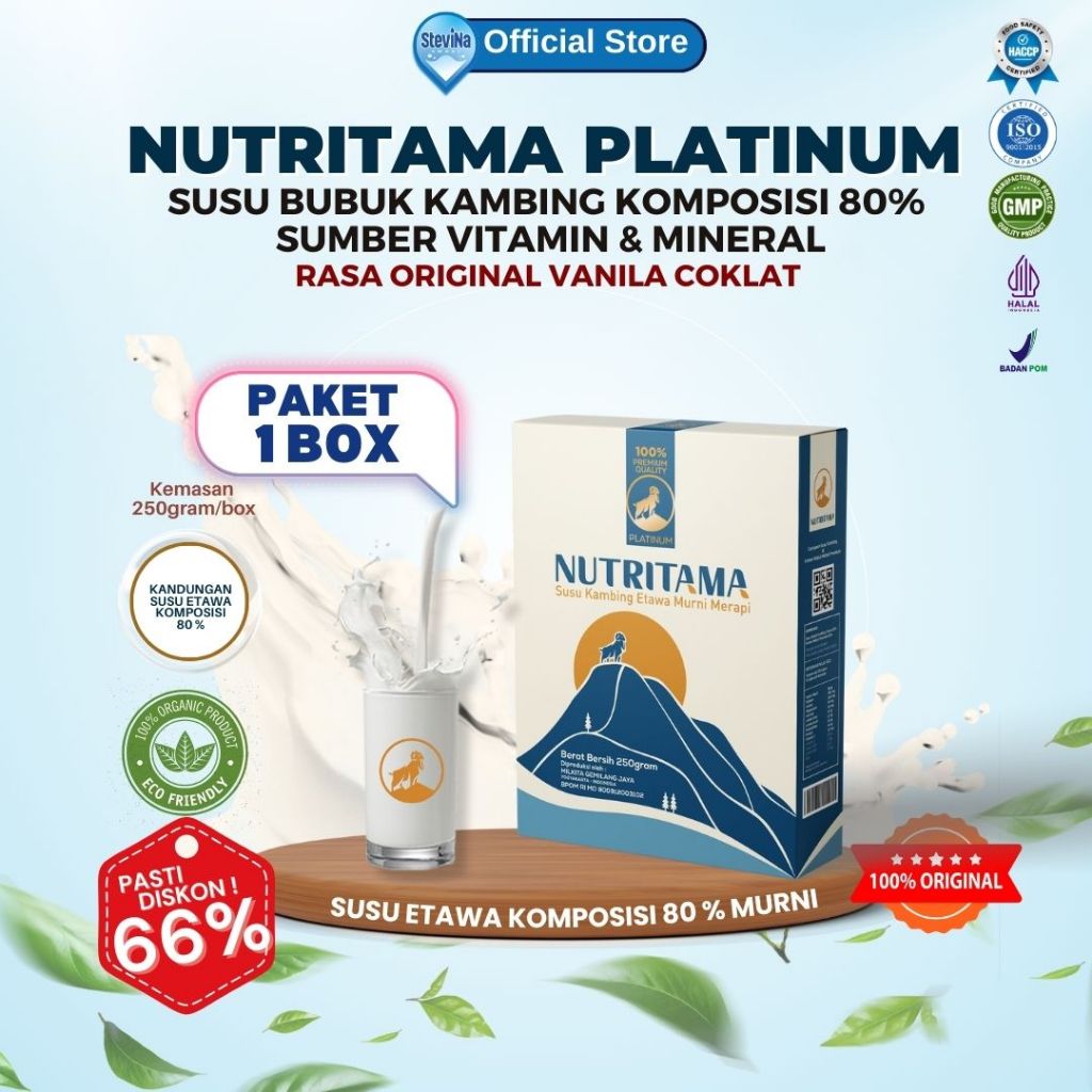 

Nutritama Susu Etawa Untuk Kesehatan dan Penyembuhan Susu Kambing Etawa PAKET 1 BOX KEMASAN 250gr