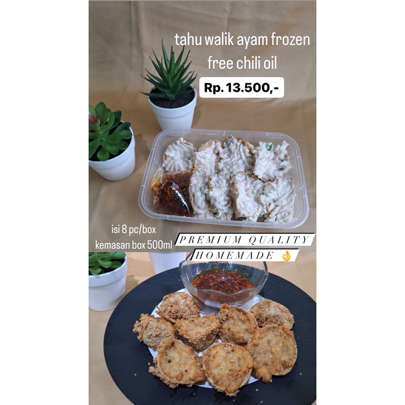 

TAHU WALIK AYAM FROZEN FREE CHILI OIL HOMEMADE
