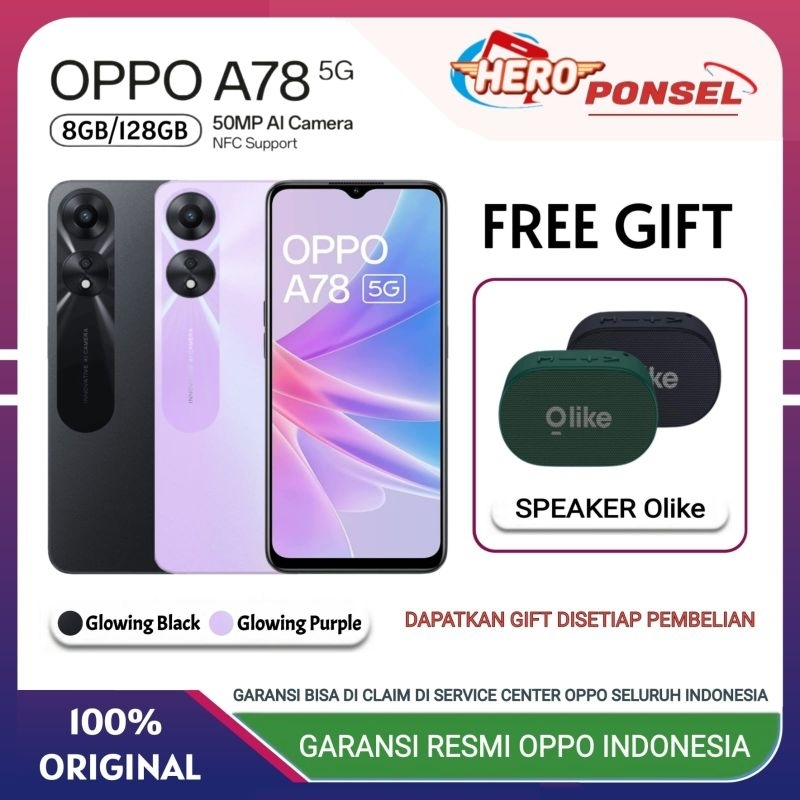 OPPO A78 5G RAM 8/128 GB NFC Support | OPPO A 78 5G GARANSI RESMI OPPO