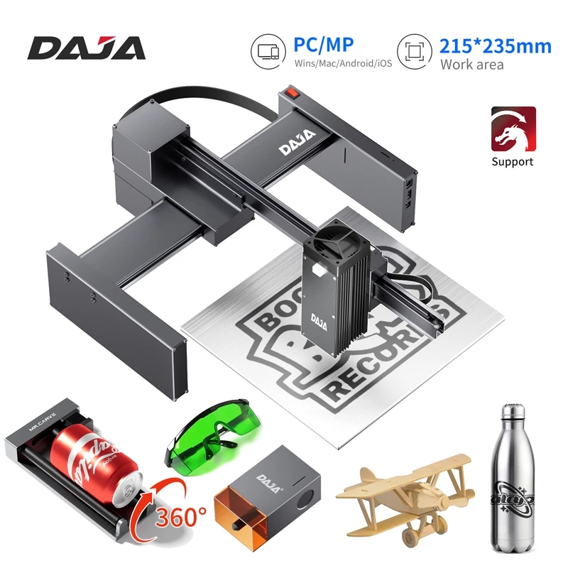 DAJA D2 Pro Pengukir Laser/Printer Akrilik/Penandaan Plastik Bambu Logam Kayu Otomatis Kecil/Mesin U