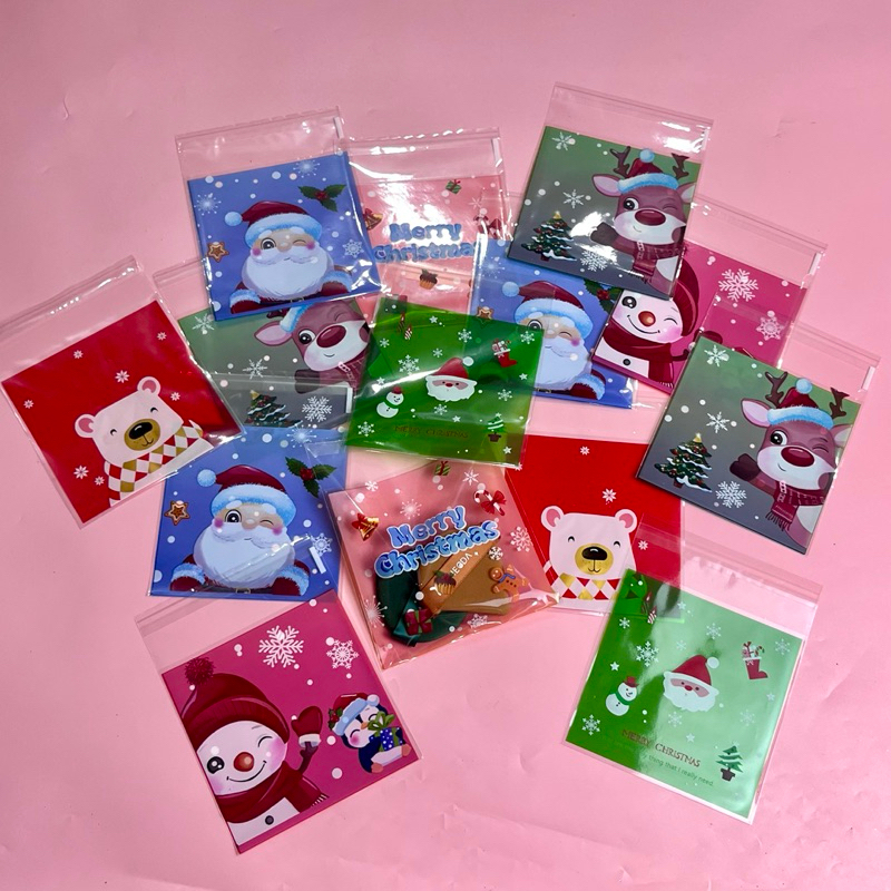 

Per pcs plastik cookies natal plastik snack bingkinasan moon cake cookies natalan merry Christmas 2024 party kuy