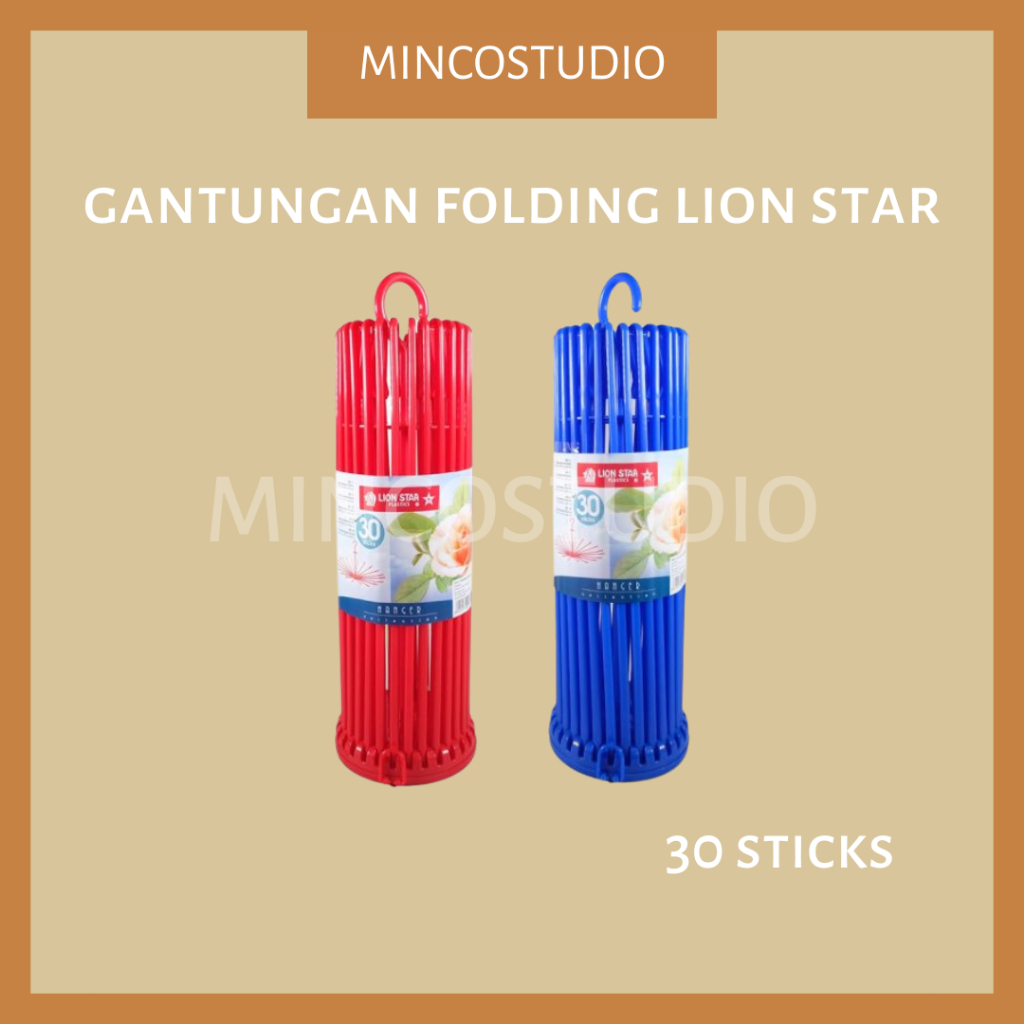 GANTUNGAN BAJU PLASTIK LION STAR 30 STICKS / HANGER PLASTIC LION STAR 30 STICKS / FOLDING HANGER LIO
