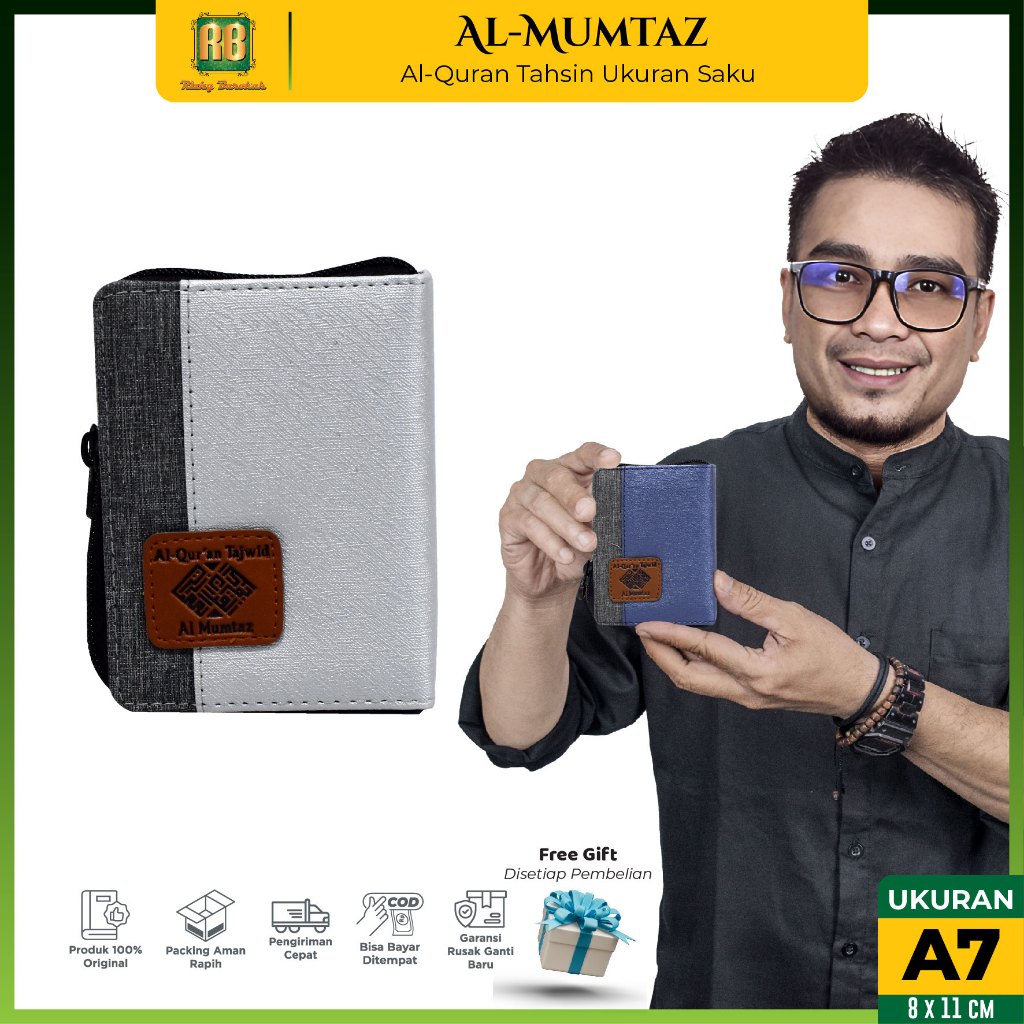 Al Quran Tilawah Al-Mumtaz A7 Resleting Mini Non Terjemah Tajwid Warna Alquran Tanpa Terjemahan Slet