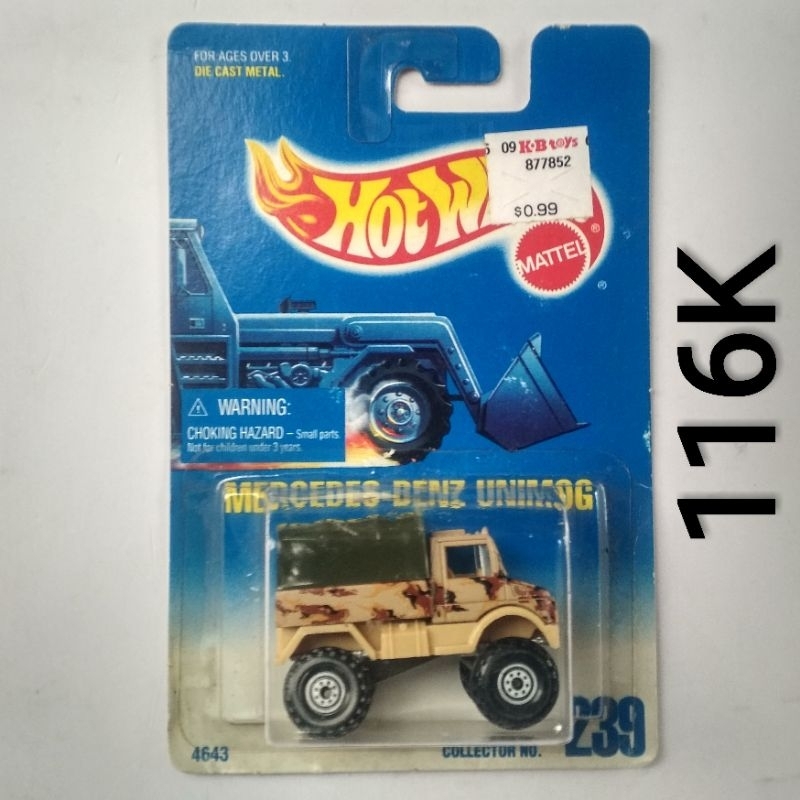 Hot Wheels Mercedes Benz Unimog Pickup Truck warna Doreng Army