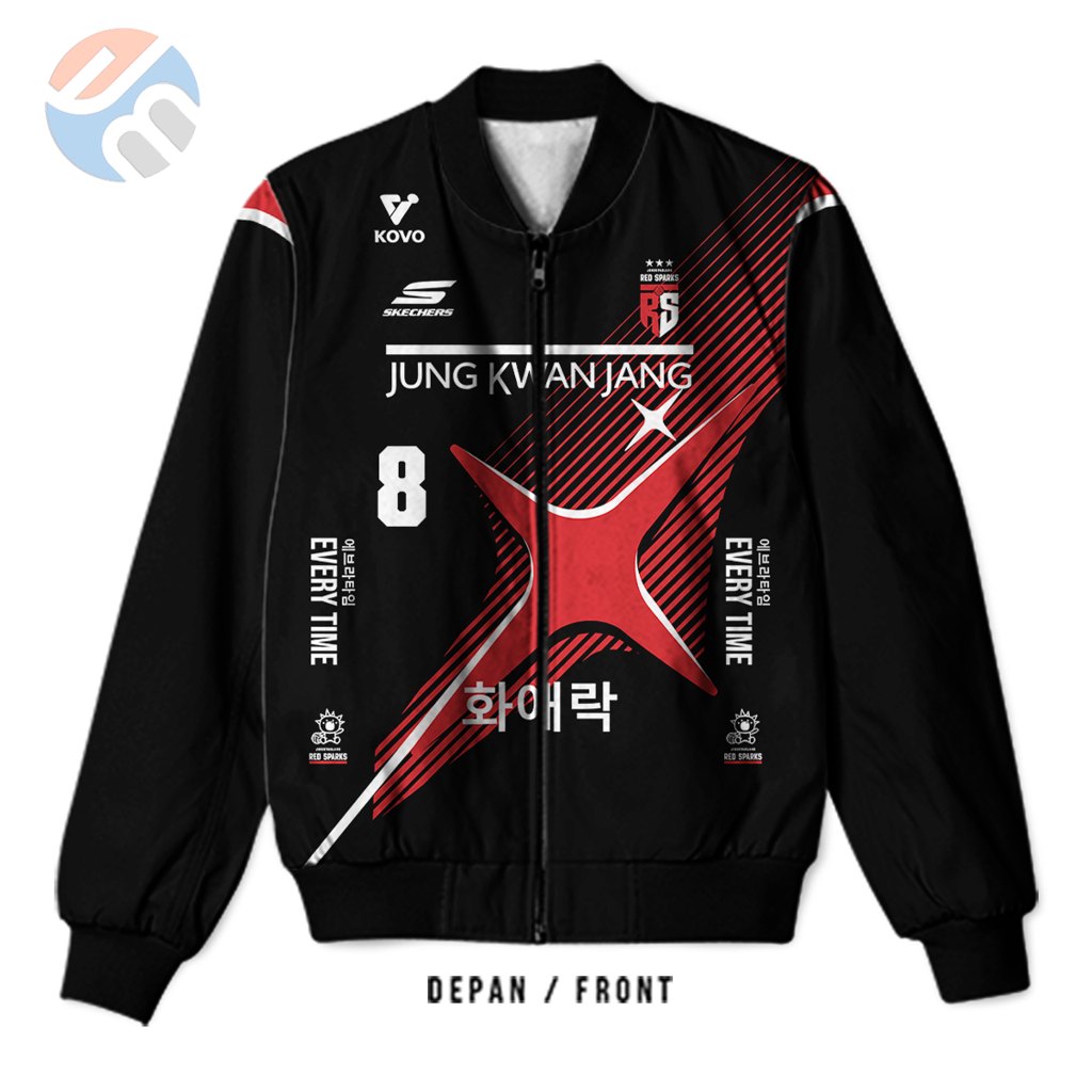 Jaket Bomber JERSEY VOLI RED SPARKS 2024-2025 Pria & Wanita Dewasa | Printing Sublime