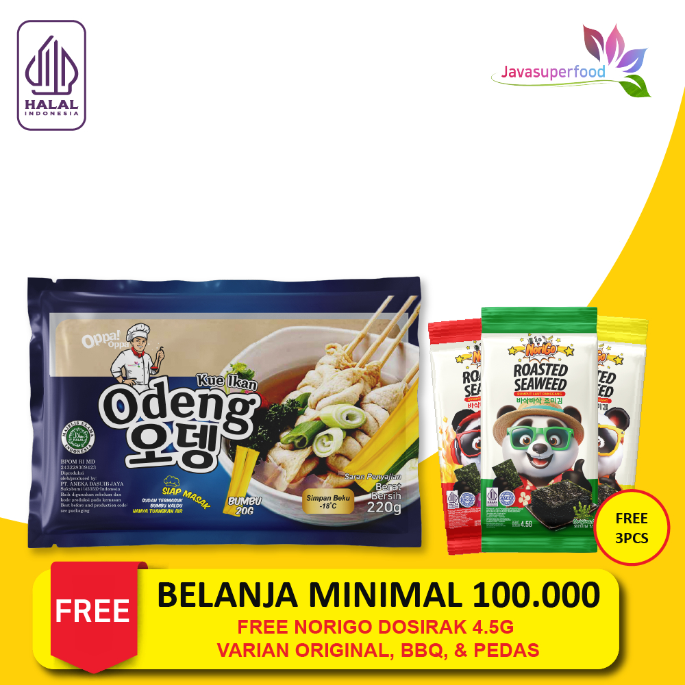 

[Halal]Oden Odeng 6 Lembar Eomuk Korean Fish Cake 200g+Bumbu 20g