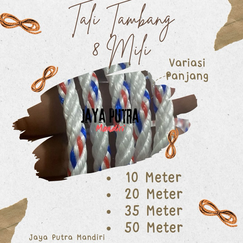 

TALI TAMBANG PLASTIM 8 MM 50 METER / TALI TAMBANG ECERAN / TALI TAMBANG SERBAGUNA