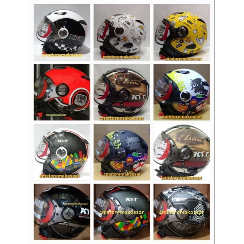 Helm KYT Retro Elsico Bogo Motif Half Face SNI DOT