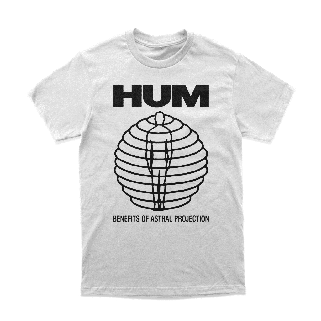 Kaos Tshirt Baju Band Hum "Benefits Of Astral Projection" White Merchandise