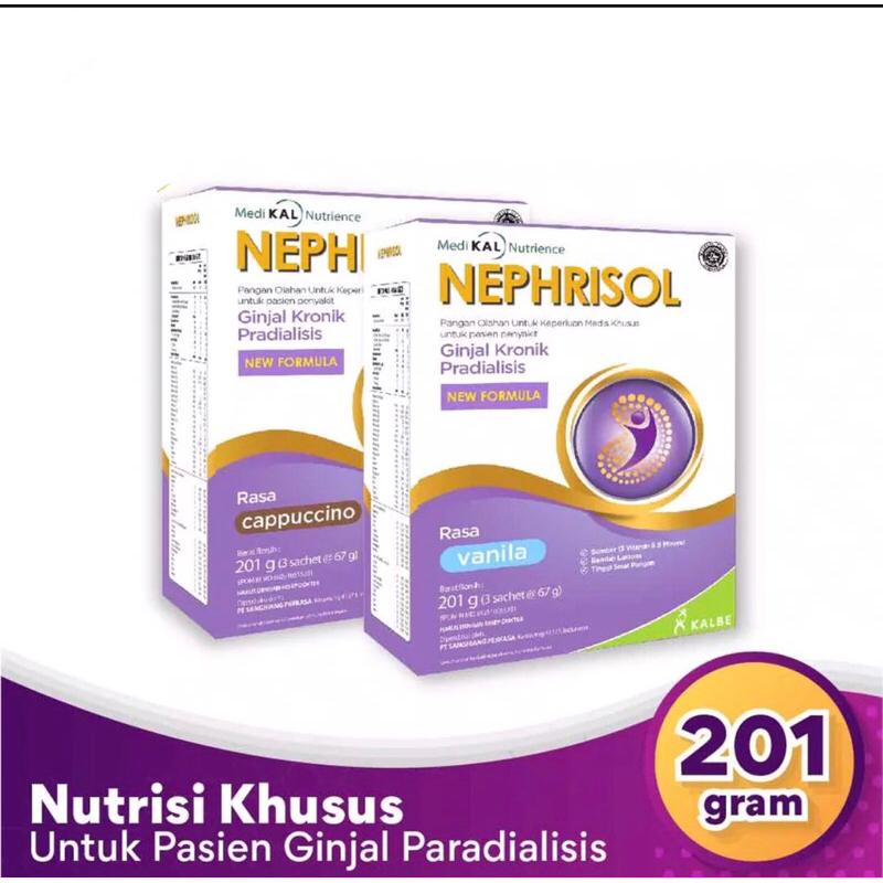 

Paket 5 Box - NEPHRISOL - Nutrisi Rendah Protein Pasien Gagal Ginjal