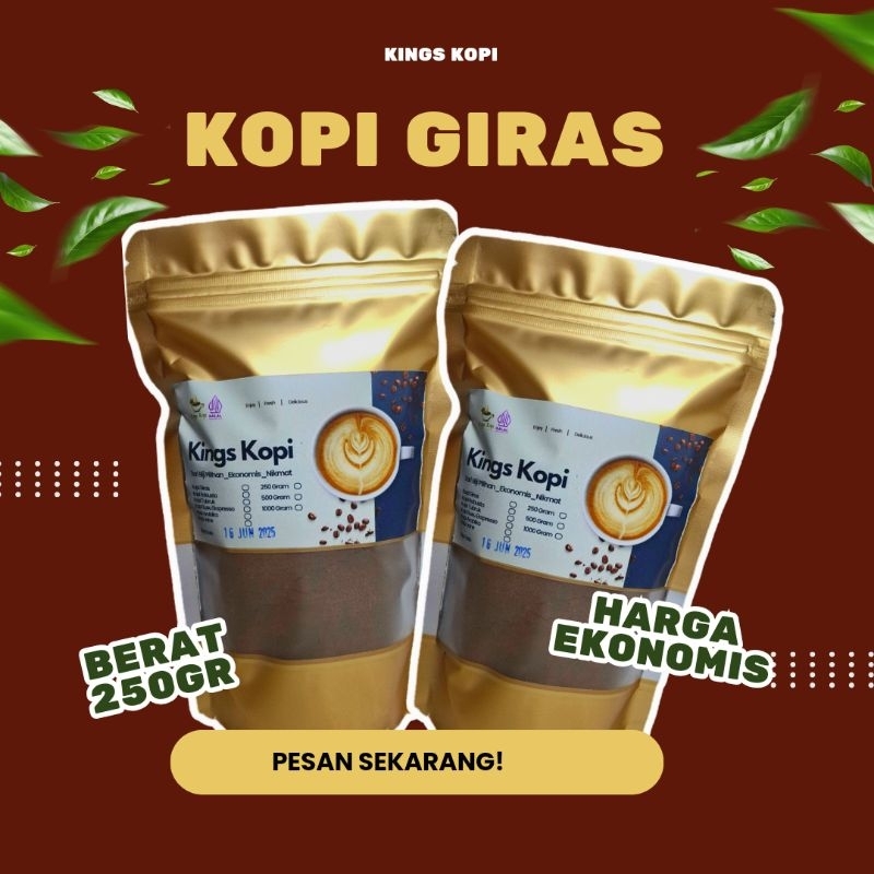 

Bubuk Kopi Giras Rasa Nikmat Berat 250 Gram