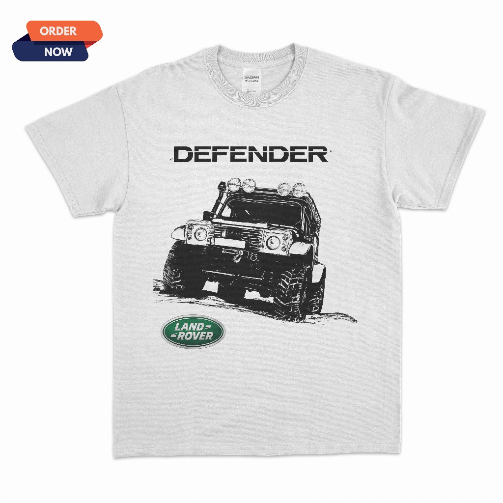 kaos land rover defender baju otomotif premium cotton t-shirt pria wanita baju distro offroad