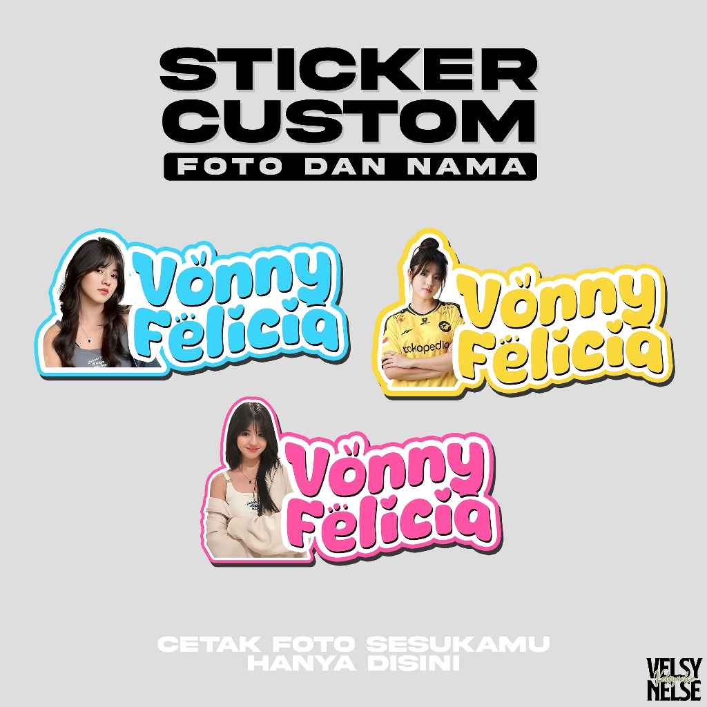 

Stiker Custom Foto & Nama | Stiker Tahan Air | Stiker Helm | Stiker Laptop