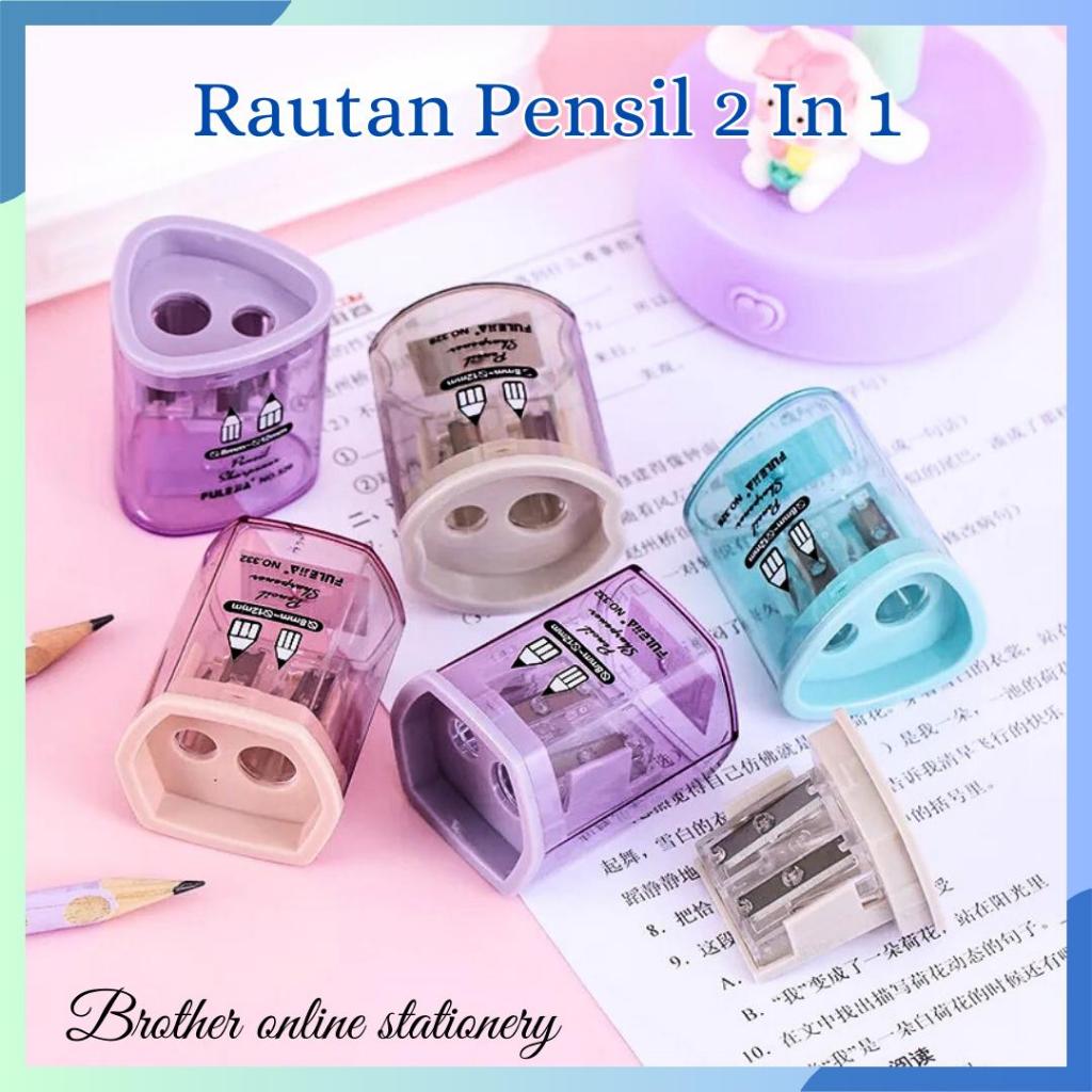 

BOS Serutan Pensil Kayu 2 Lubang/Pencil Sharpener/Orotan Pensil Kayu
