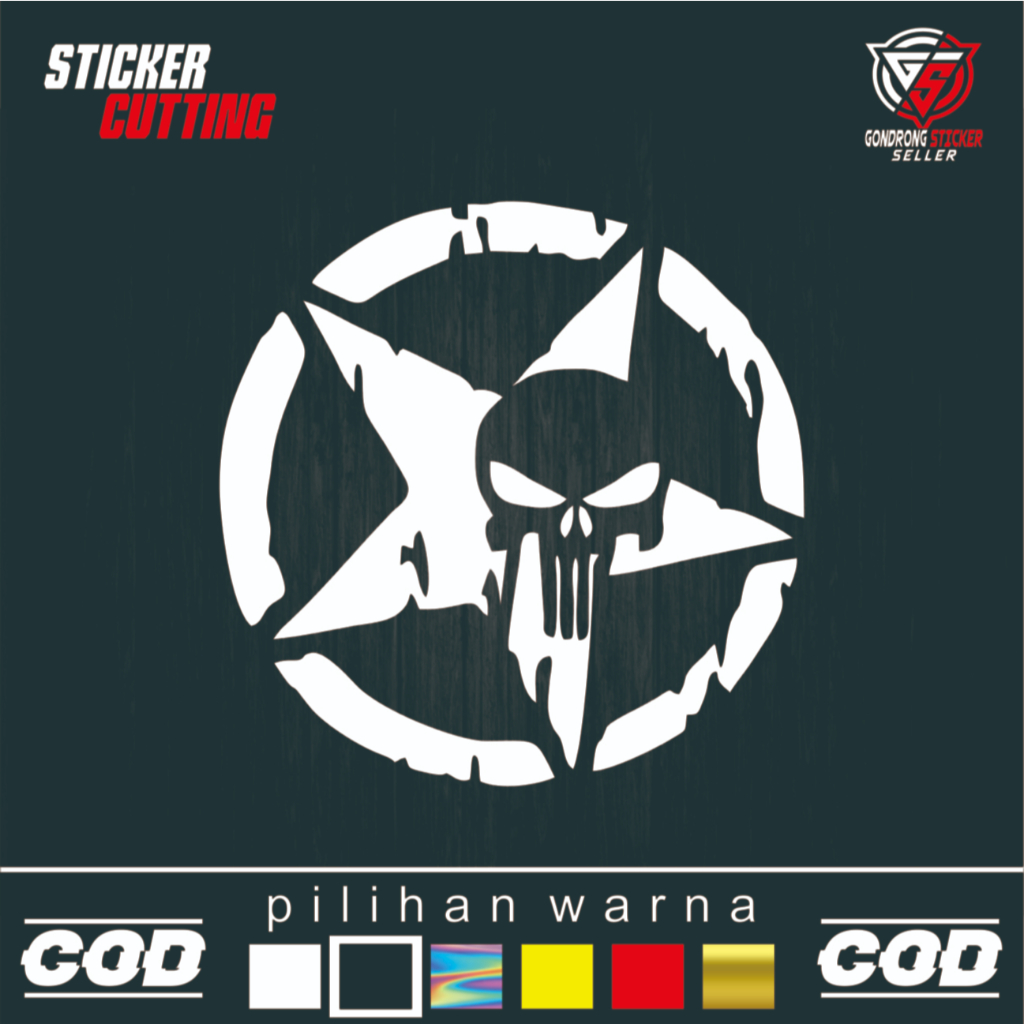 STICKER PUNISHER ARMY CUTTING - STIKER PUNISHER