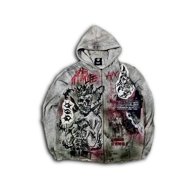 ZIPPER HOODIE A7X//DEATHPAINTING ( AFTERLIFE.)
