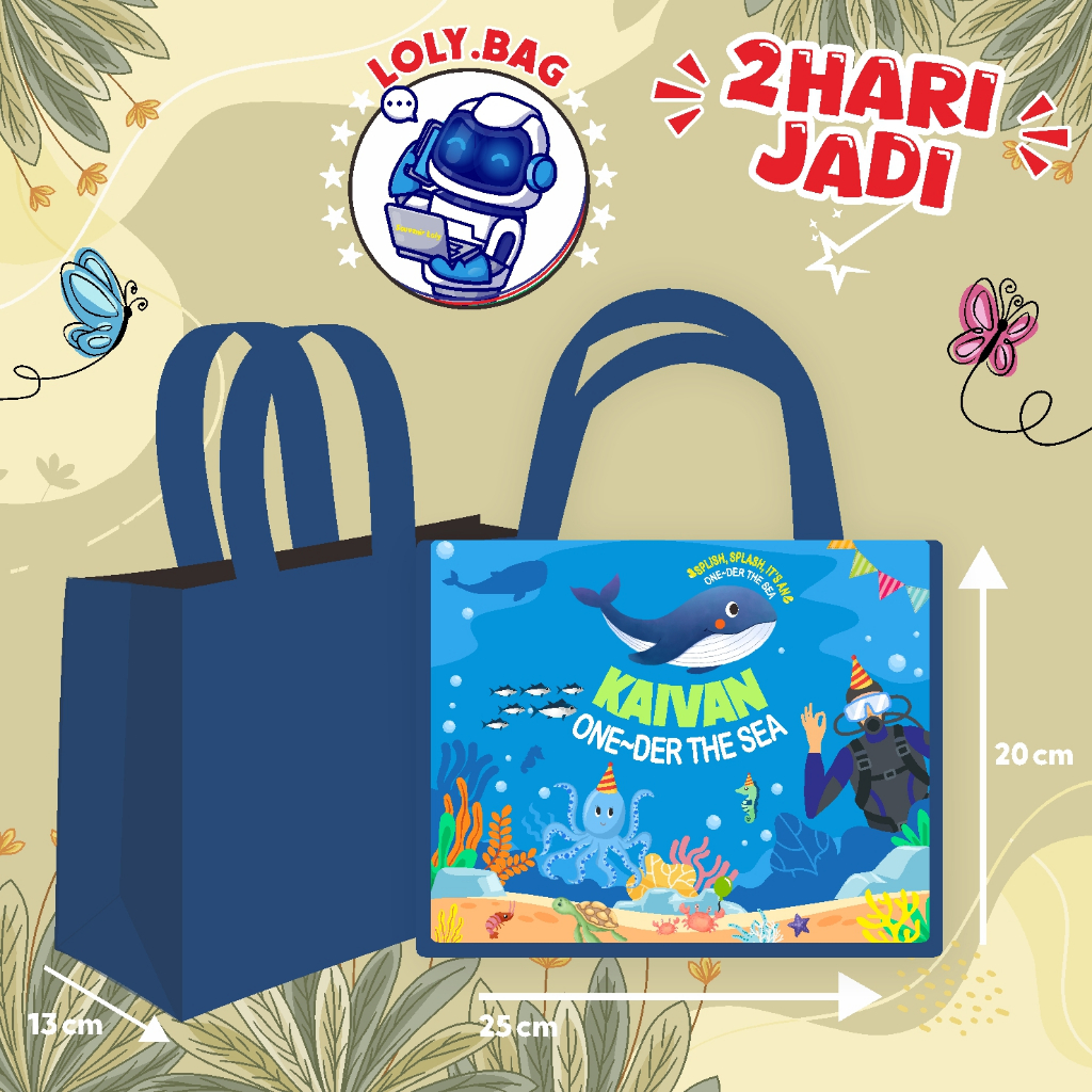 

Tas Ultah / Tas Ulang Tahun Murah/Goodie bag murah/souvenir ultah/Tas tema Under Sea