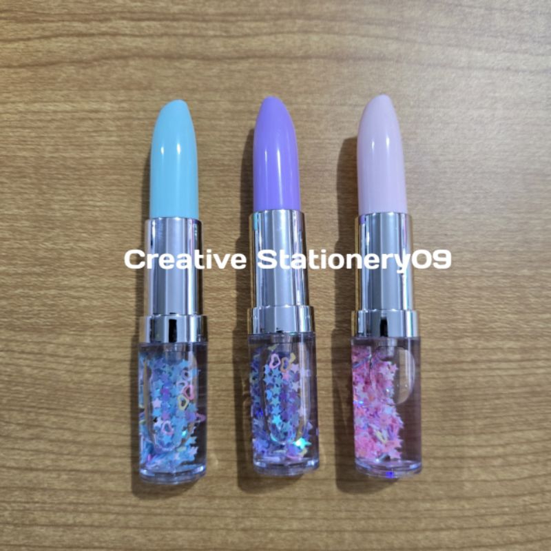 

Pulpen Lipstik Unik Gel GLITTAR Manik Lucu / Pen Lipstick Kecil