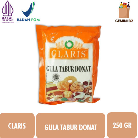 

Claris Gula Tabur Donut / Gula Halus Dingin 250gr HALAL