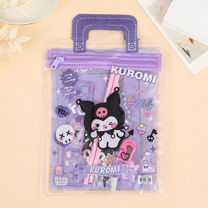

Alat Tulis Set 6 in 1 Labubu Kuromi Murah Lucu Pouch Set Stationery Hadiah Anak Sanrio