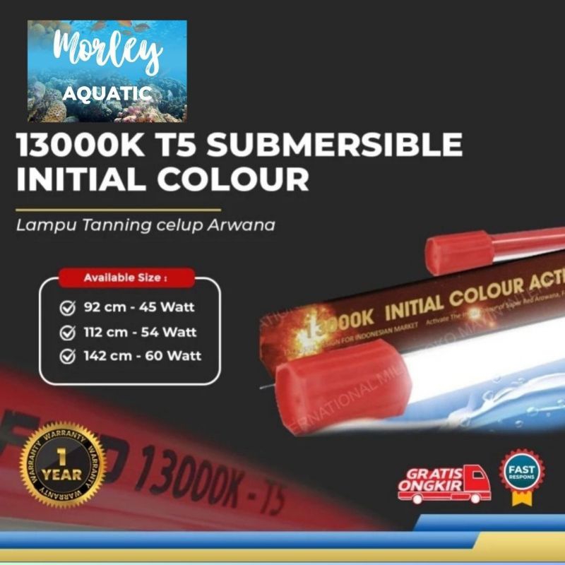 MAYIN Lampu Tanning Celup Arwana 13000K T5 92cm / 112cm / 142cm Submersible Initial Colour