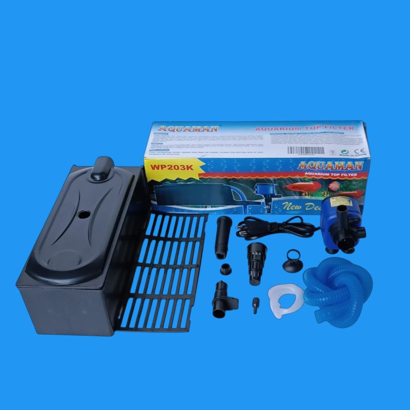 MESIN TOP FILTER AQUAMAN WP 203K satu set filter pompa air aquarium waterpump akuarium