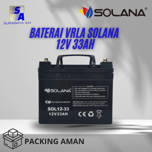 BATERAI SOLANA 12V 33AH AKI UPS SOLANA AKI SOLAR PANEL BATERAI VRLA - SOLANA 12V 33AH