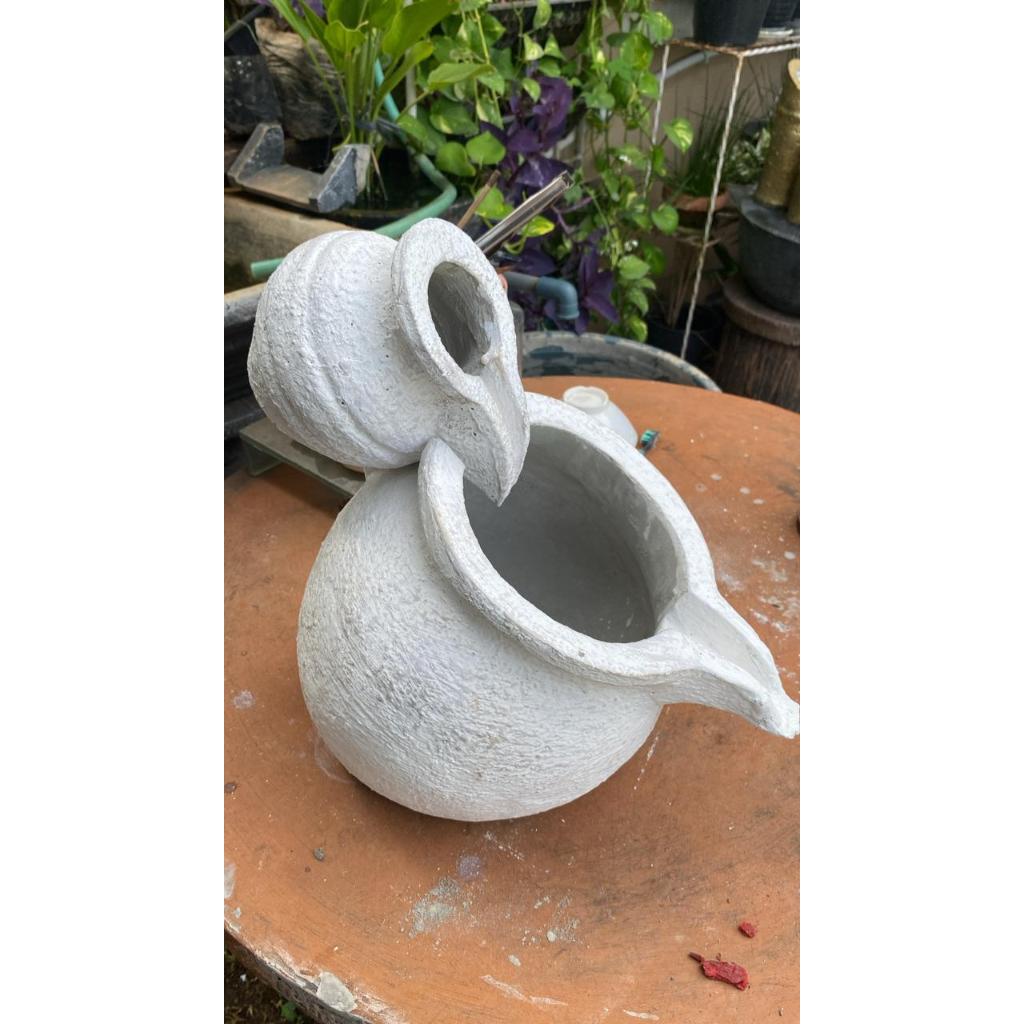 Kendi Pancuran Air Mancur Bertingkat Warna Putih | Kendi Air Mancur | Taman | Kolam