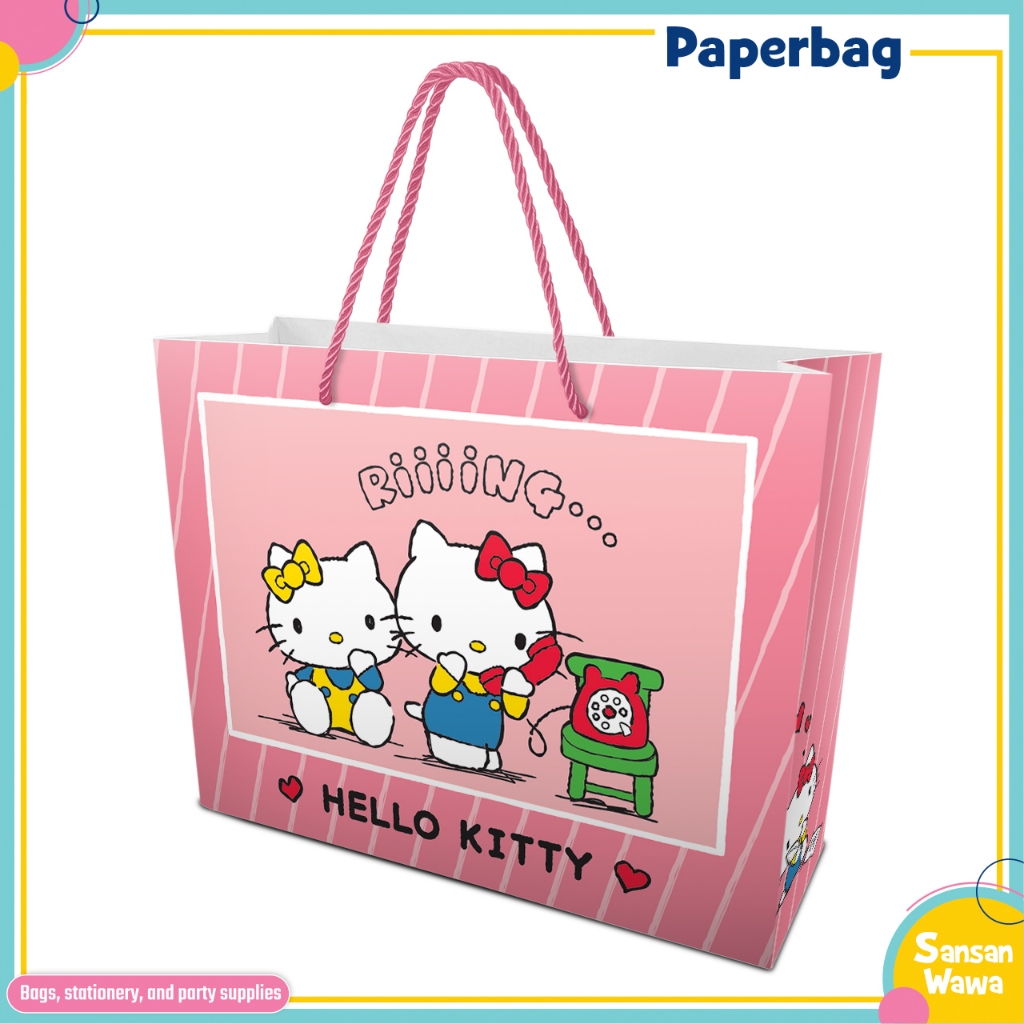 

RK Hello Kitty paper bag goodie bag souvernir , kantong kertas ulang tahun birthday- tersedia dalam