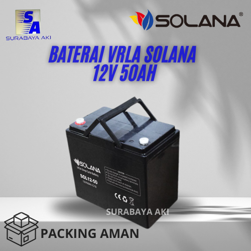 BATERAI SOLANA 12V 50AH AKI UPS SOLANA AKI SOLAR PANEL BATERAI VRLA - SOLANA 12V 50AH
