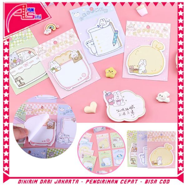 

AS Sticky Note Karakter Kartun Lucu Isi 20 Lembar Tempelan Kertas Catatan Memo Note Karakter Animal Mini Book Karakter Hewan Lucu 20 Sheets Memo Pad DIY Scrapbook Decorating Stationery