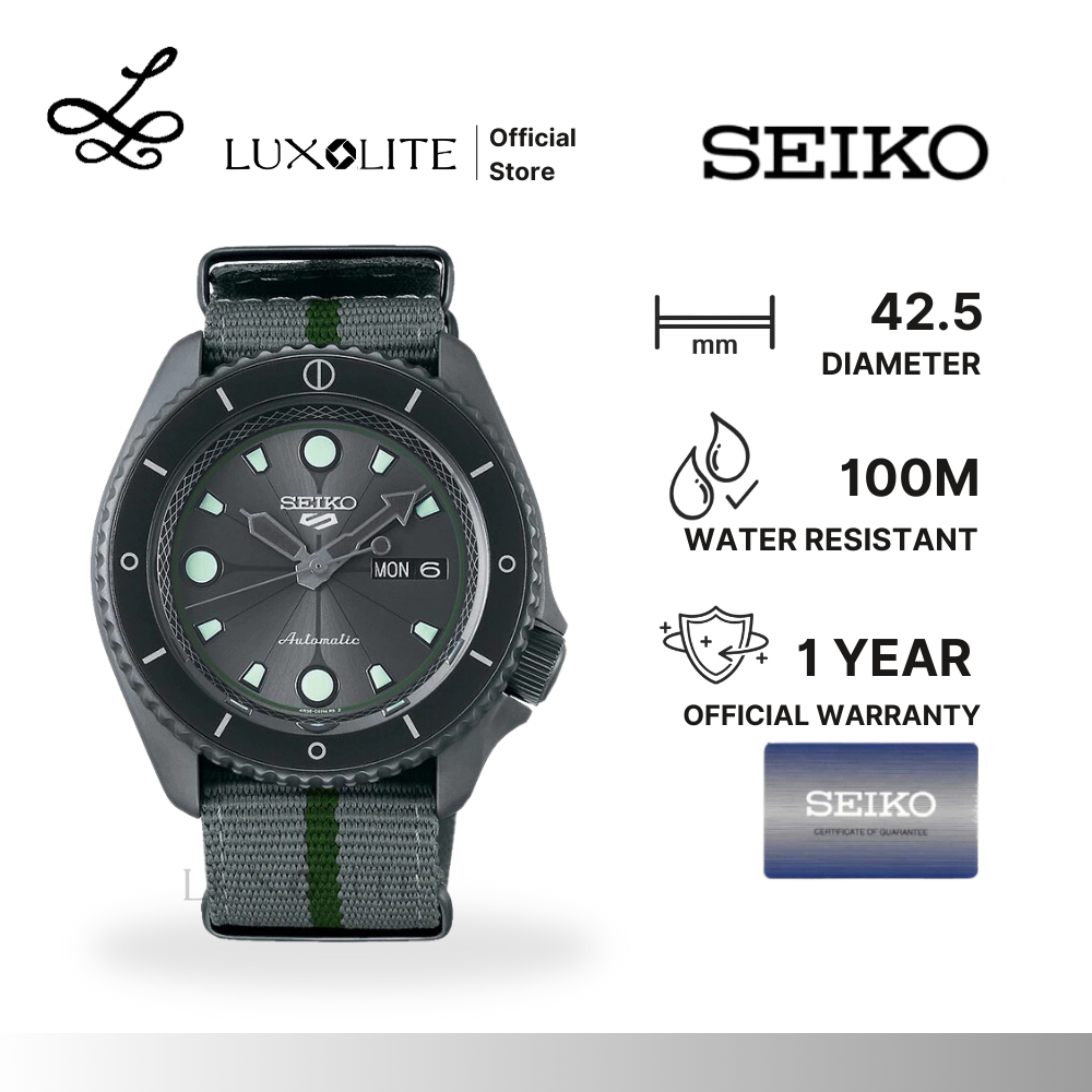 [Luxolite] SEIKO Jam Tangan Pria 5 Sports SRPF75K1 Automatic Naruto & Boruto Shikamaru Nara Nylon St