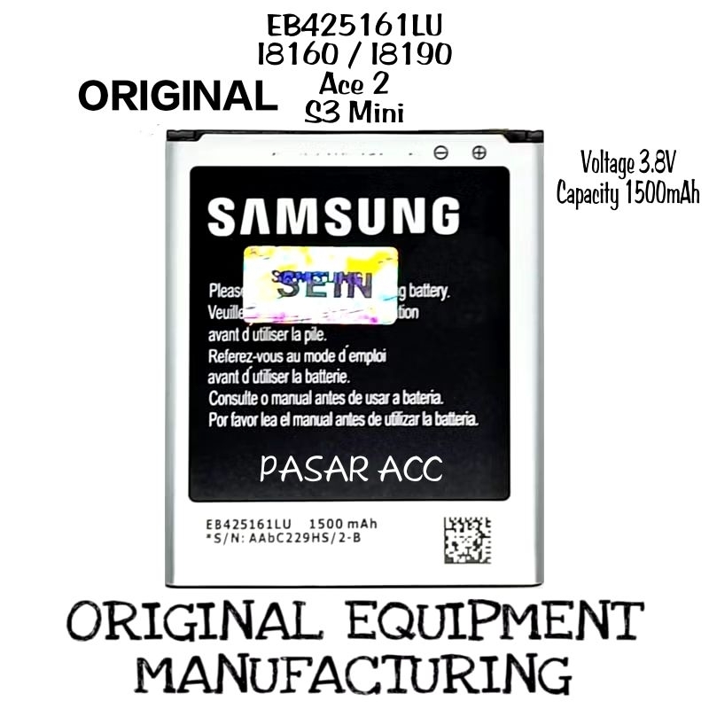 Baterai Samsung Z2 Tizen - Z200 - Z200F - S3 Mini - Ace 2 - i8160 - Original