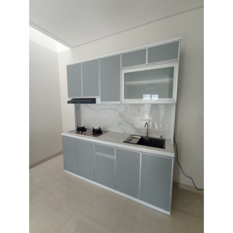 Kitchen set full aluminium acp / Rak dapur komplit aluminium/ lemari dapur minimalis