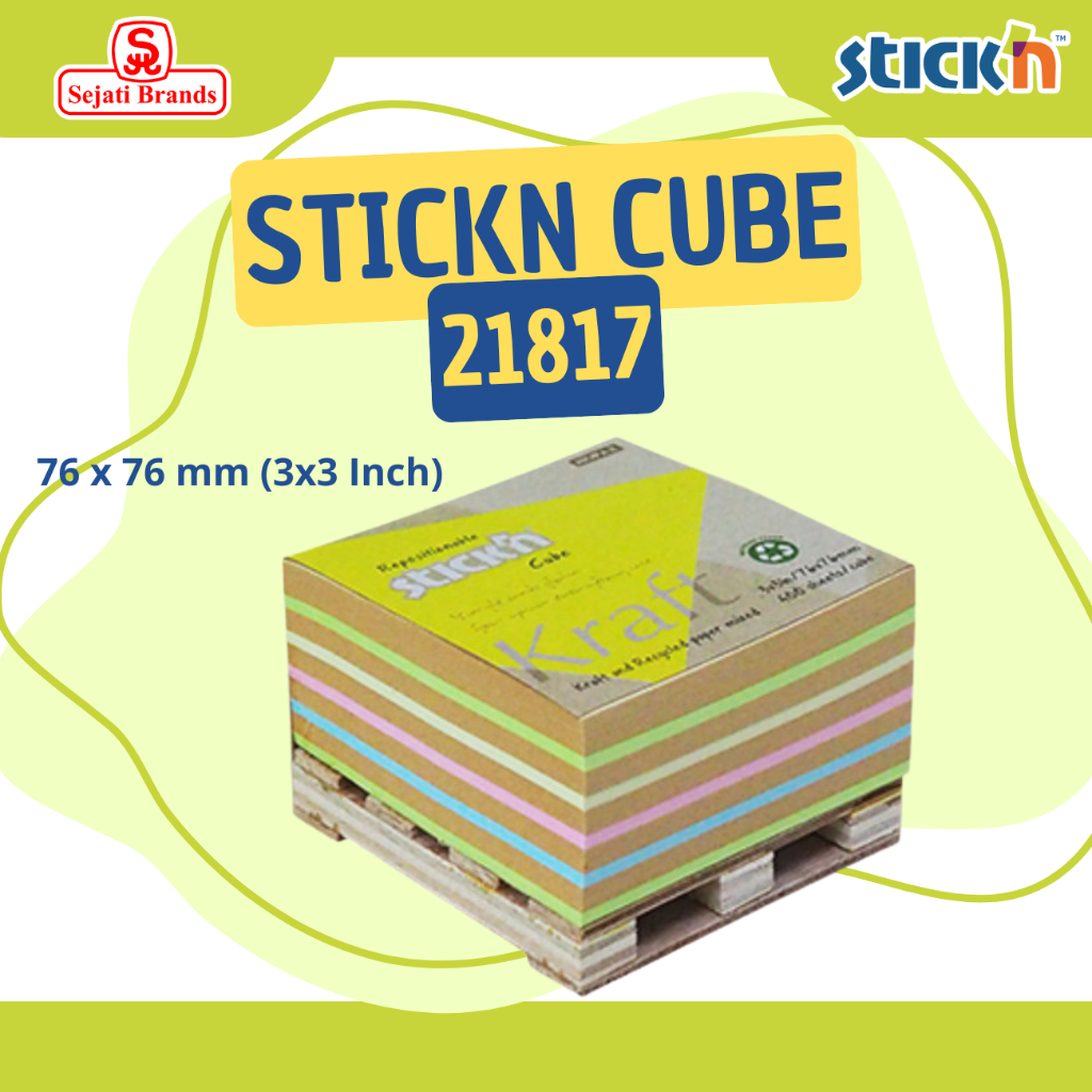 

STICKN Kraft Cube 21817 | Sticky Notes | Memo Tempel | Pembatas Buku